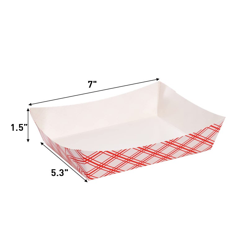 Fasmov 200 Pack 2 lb Capacity Disposable Paper Food Tray, Grease Resistant, Coated Paperboard Basket for Fries, Hot Corn Dogs, Popcorn or Snacks - Image 2
